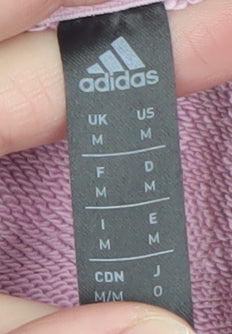 Adidas Womens Pink Hooded Pullover Hoodie Medium Cotton Casual