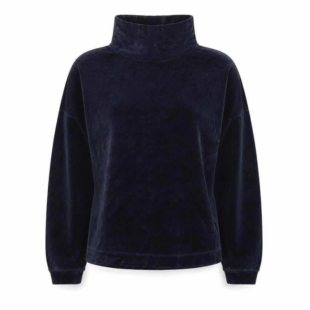 COS Women Navy Blue Velvet Pullover Sweatshirt Size S