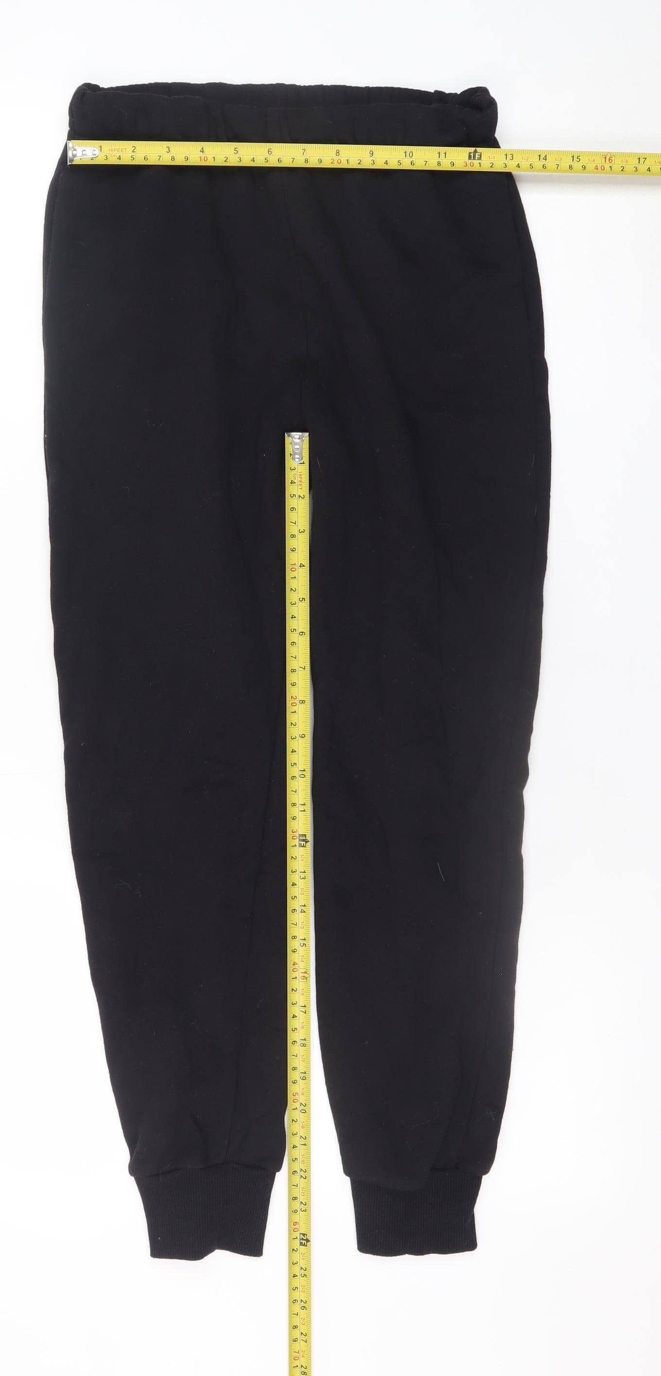 H&M Divided Basic Men's Black Joggers Size S Cotton Blend Elastic Waist