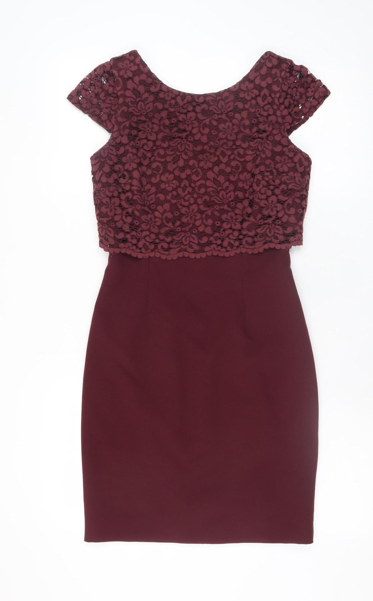 Coast Women's Red Lace Sheath Dress Size 6 Elegant Party Wear