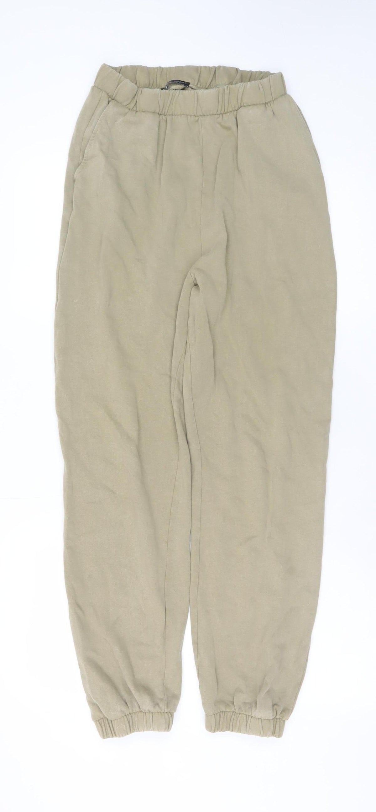 ZARA Women's Beige Cotton Jogger Trousers Size S