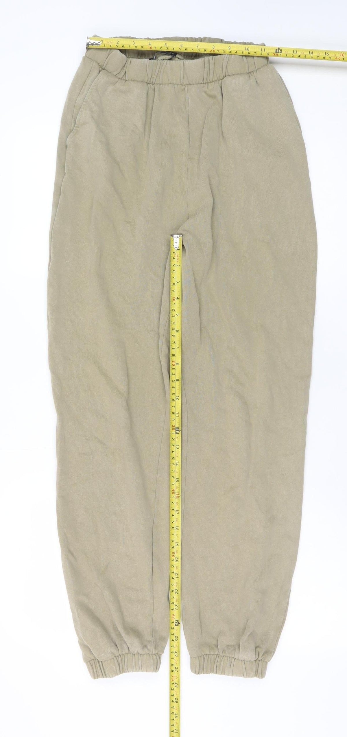 ZARA Women's Beige Cotton Jogger Trousers Size S