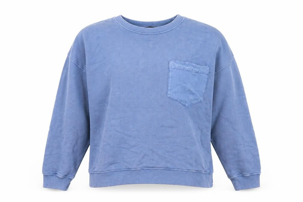 Whistles Men's Blue Cotton Pullover Sweatshirt Size S Relaxed Fit