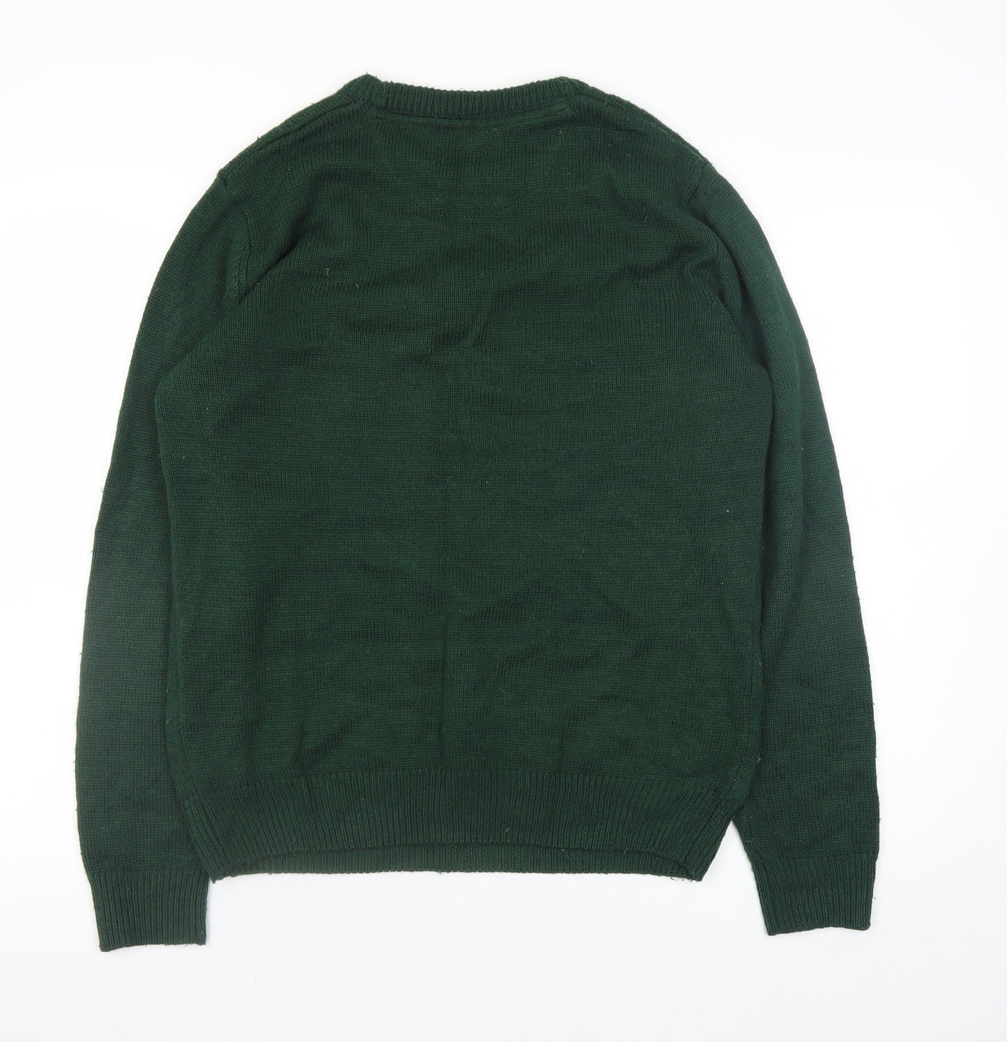Atlantic Bay Men's Green Christmas Pudding Jumper M Knit Pullover