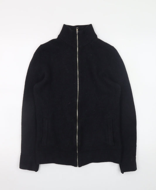 Marks and Spencer Men’s Black Wool Cotton Full Zip Jumper Small