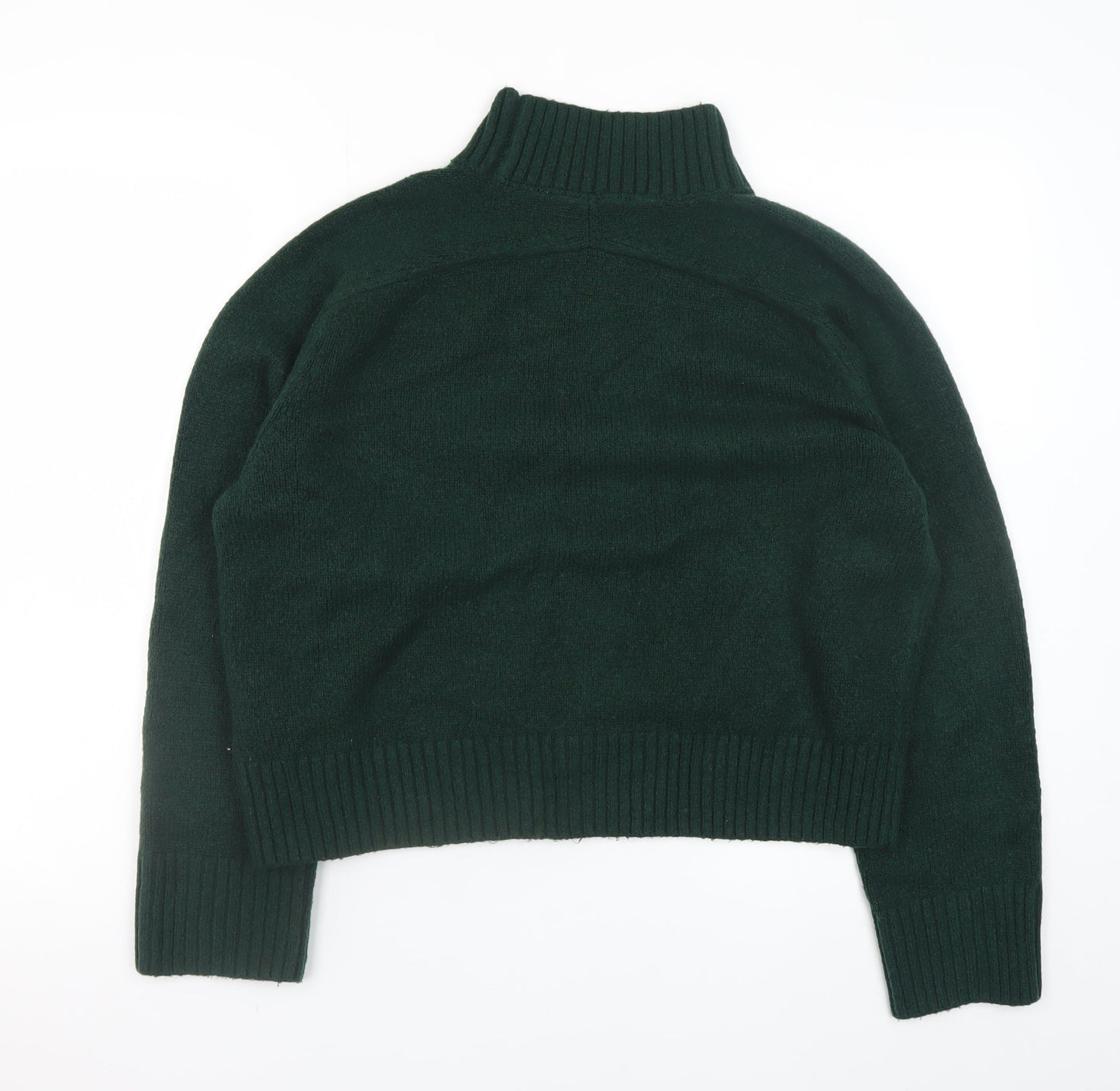 Abercrombie & Fitch Womens Green Mock Neck Wool Pullover Jumper M