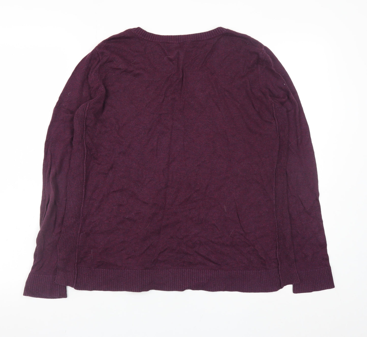 Gap Men’s Purple V-Neck Cotton Blend Jumper Size L