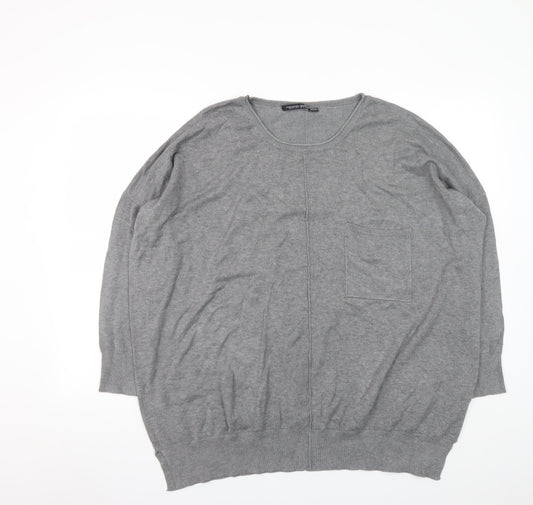 Capsule Women Grey 20/22 Batwing Knit Pullover Jumper