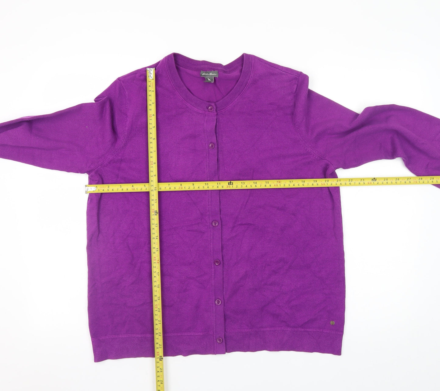 Eddie Bauer Women’s Purple XL Cotton Nylon Button Cardigan