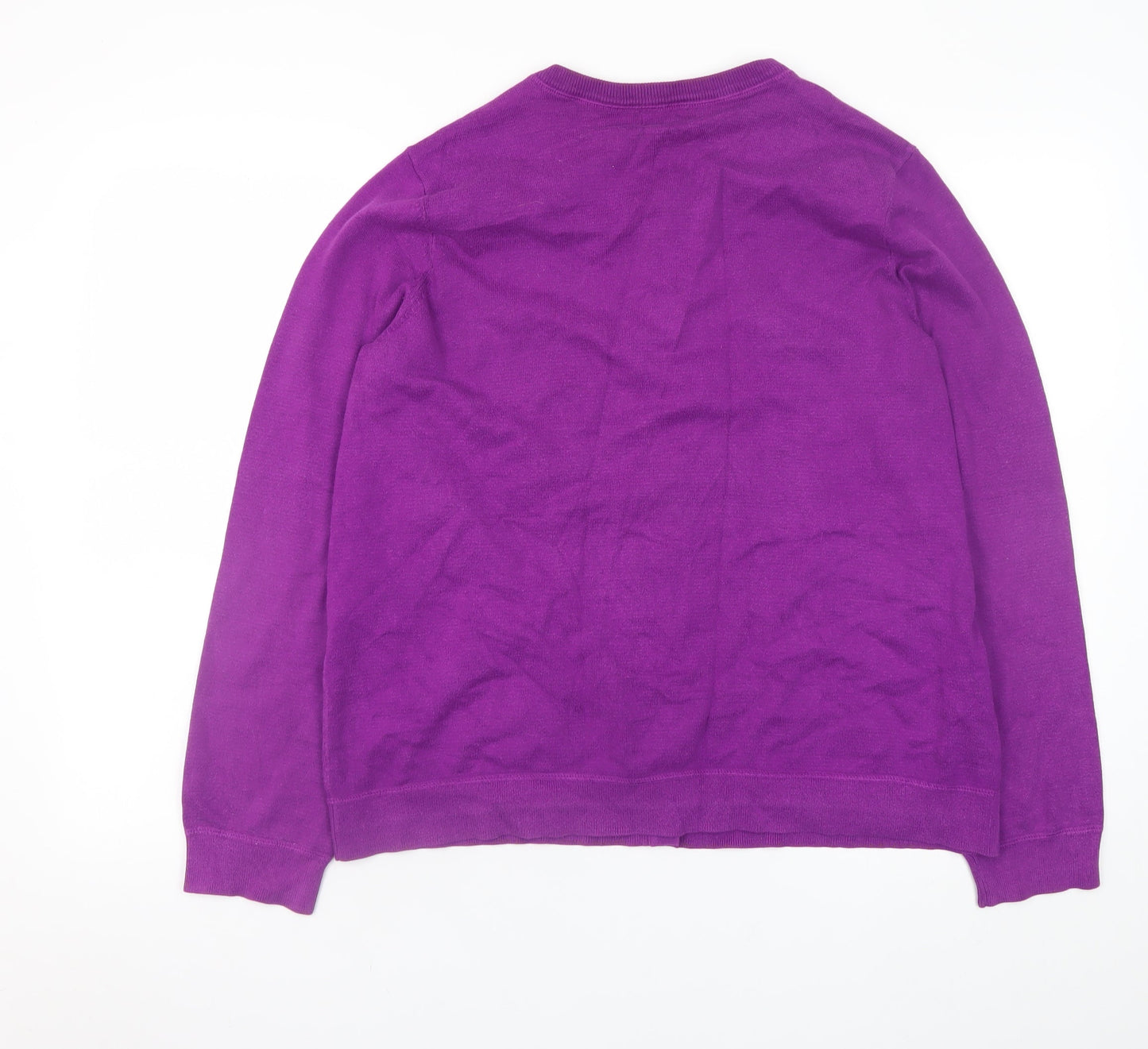 Eddie Bauer Women’s Purple XL Cotton Nylon Button Cardigan