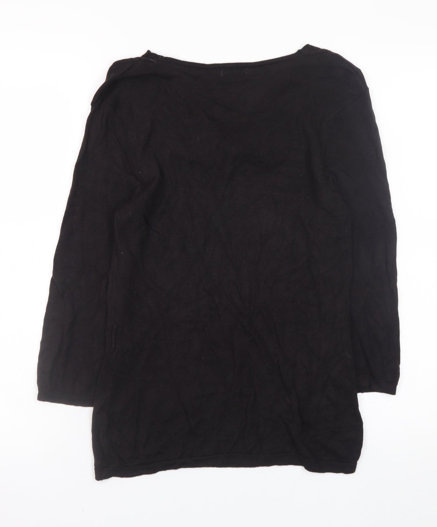 Minuet Petite Women’s Black Size 12 Cowl Neck 3/4 Sleeve Jumper