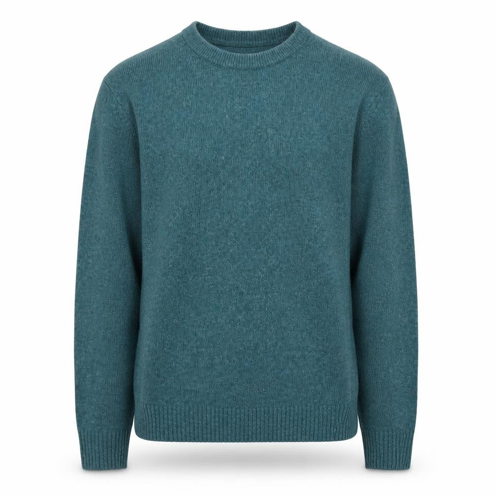 Thomas Nash Men's Green Wool Blend Crew Neck Jumper L