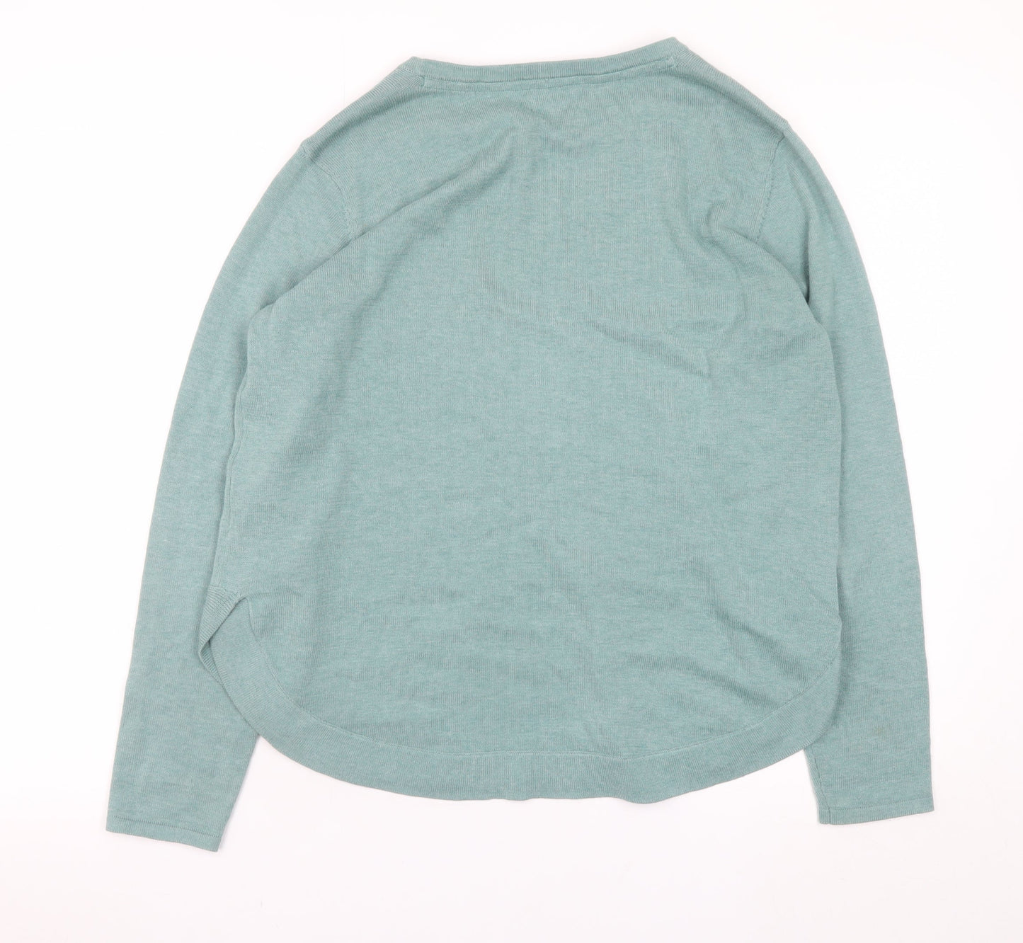 Fat Face Women’s Green Cotton Cashmere Pullover Jumper UK 12