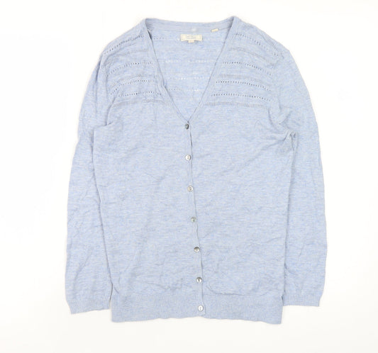 Fat Face Women’s Blue Cotton Button Cardigan Size 6