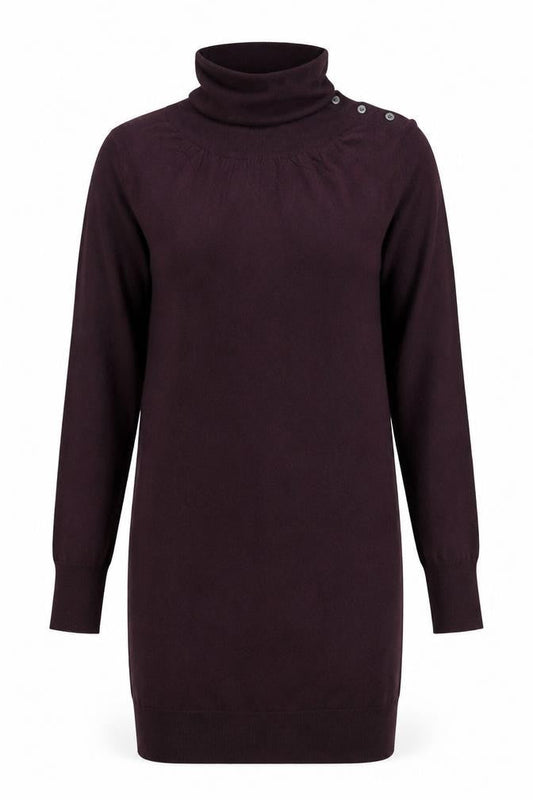 Gap Women’s Purple Wool Blend Roll Neck Long Sleeve Jumper Dress Size S