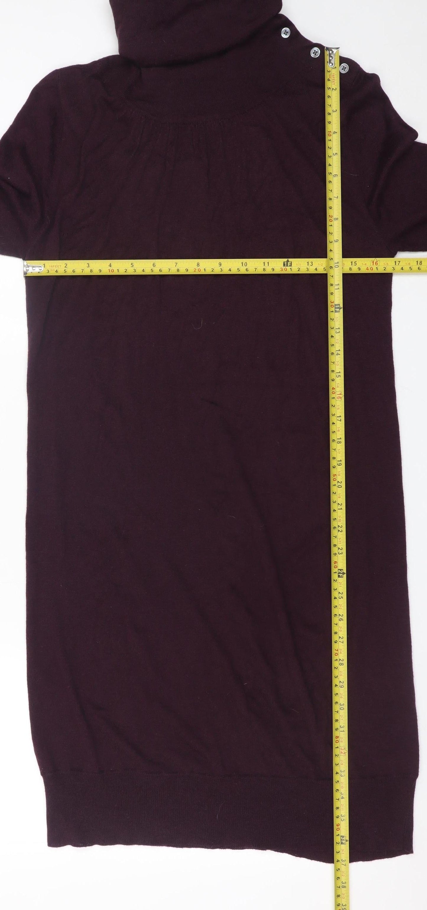 GAP Women’s Purple Wool Blend Roll Neck Long Sleeve Jumper Dress Size S