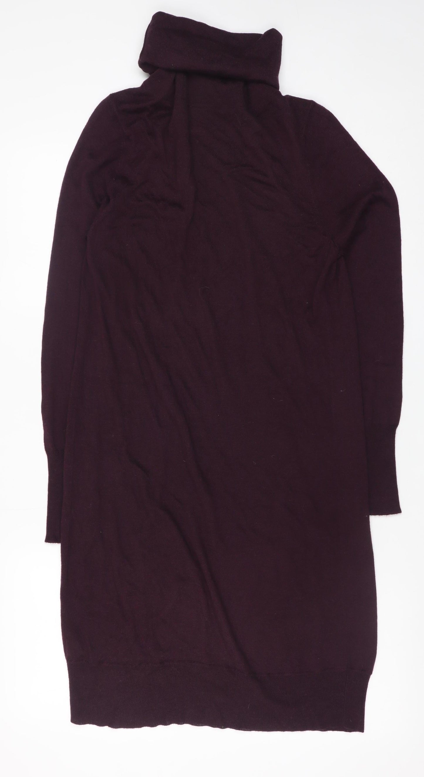 GAP Women’s Purple Wool Blend Roll Neck Long Sleeve Jumper Dress Size S