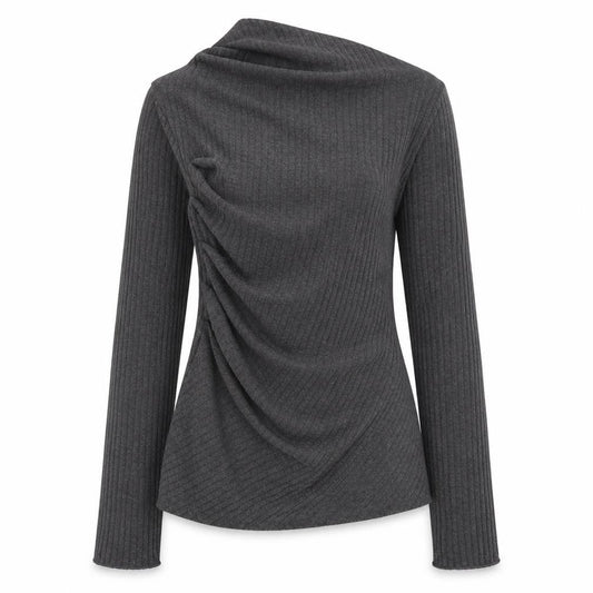 Zara Women Grey Knit Asymmetric Bodycon Dress Size L