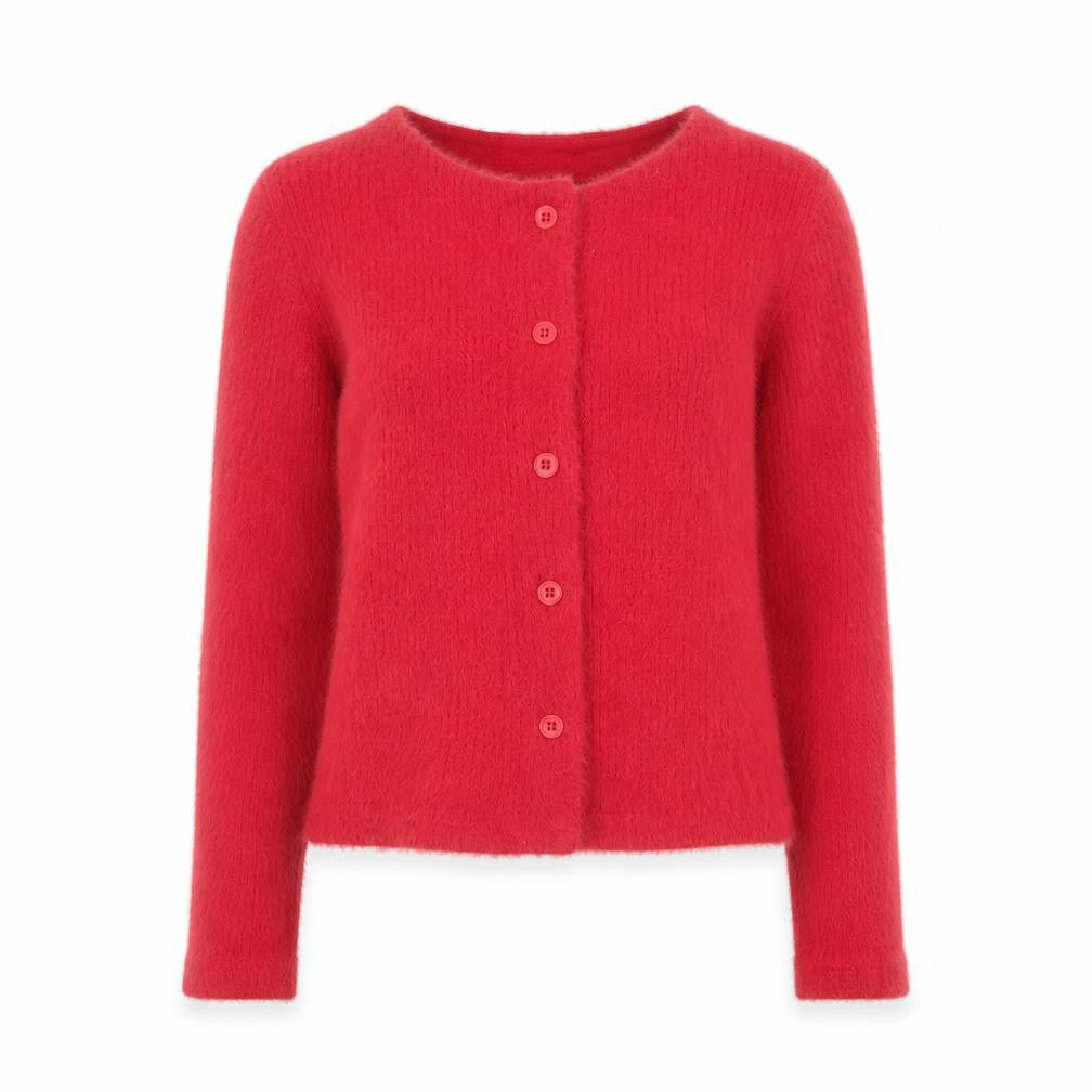 ASOS DESIGN Women Red Knit Button Cardigan M Regular Fit