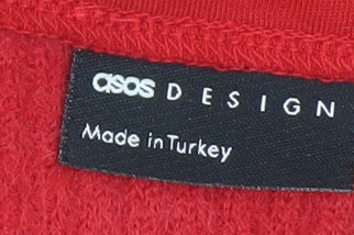 ASOS DESIGN Women Red Knit Button Cardigan M Regular Fit