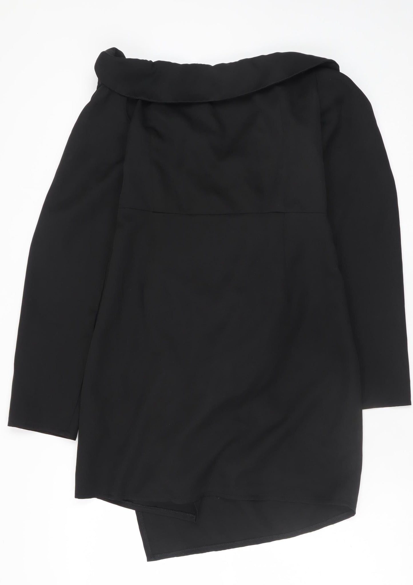 PrettyLittleThing Women’s Black Off Shoulder Ruched Bodycon Dress Size 14
