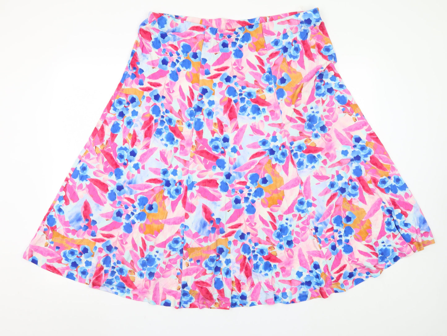 Lily Ella Womens Multicoloured Floral A-Line Cotton Skirt Size 20