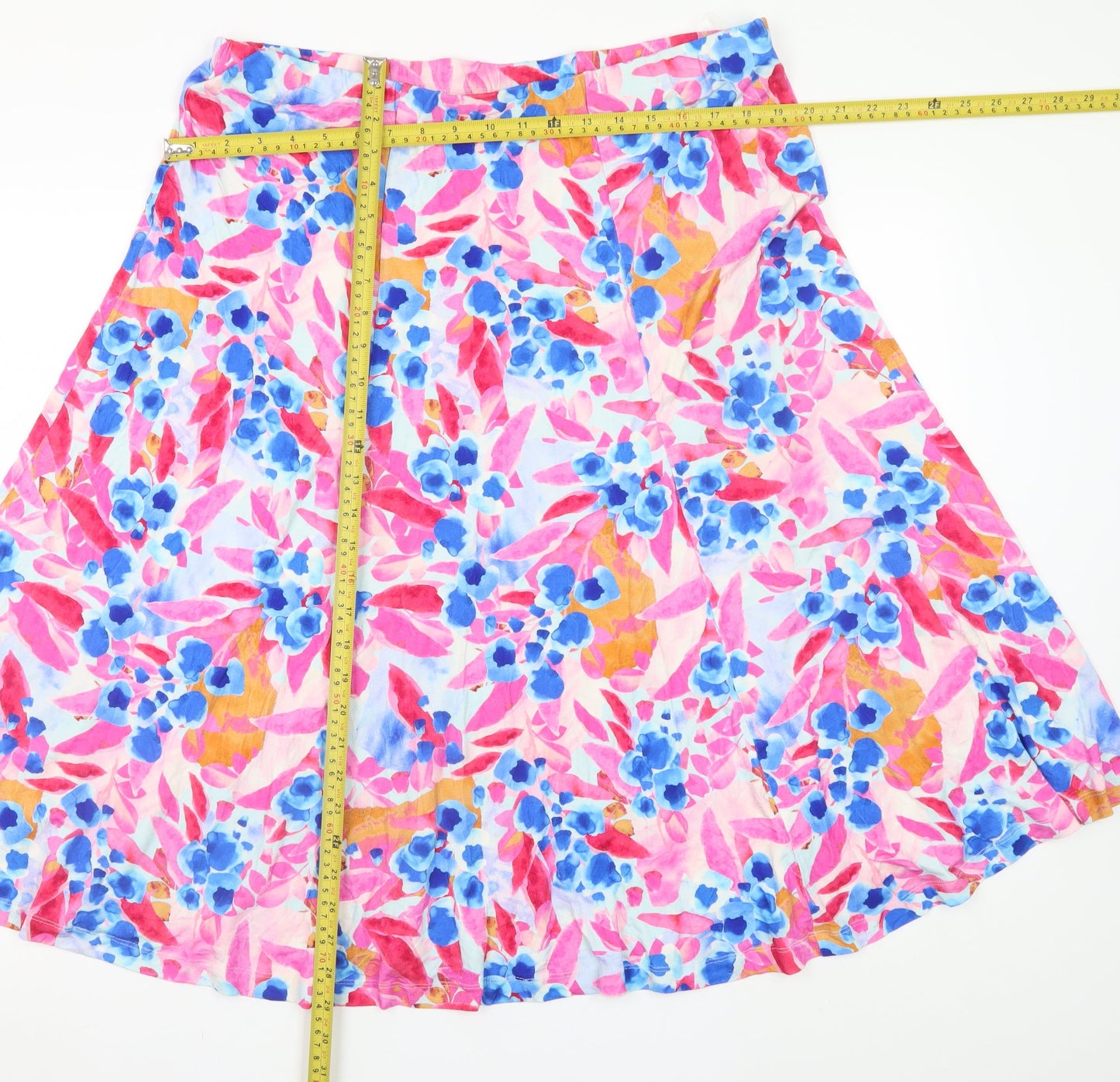 Lily Ella Womens Multicoloured Floral A-Line Cotton Skirt Size 20