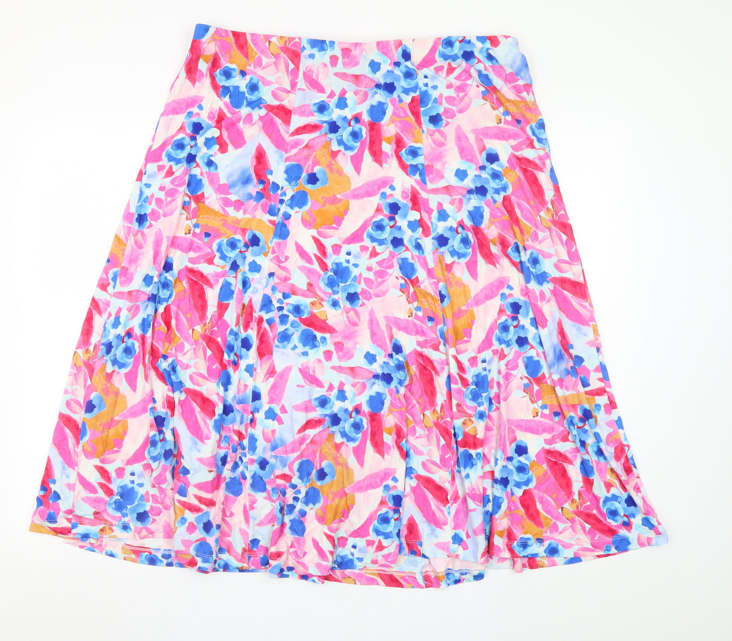 Lily Ella Womens Multicoloured Floral A-Line Cotton Skirt Size 20
