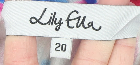 Lily Ella Womens Multicoloured Floral A-Line Cotton Skirt Size 20