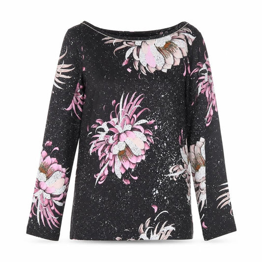 Next Women’s Black Floral Tunic Blouse Size 12