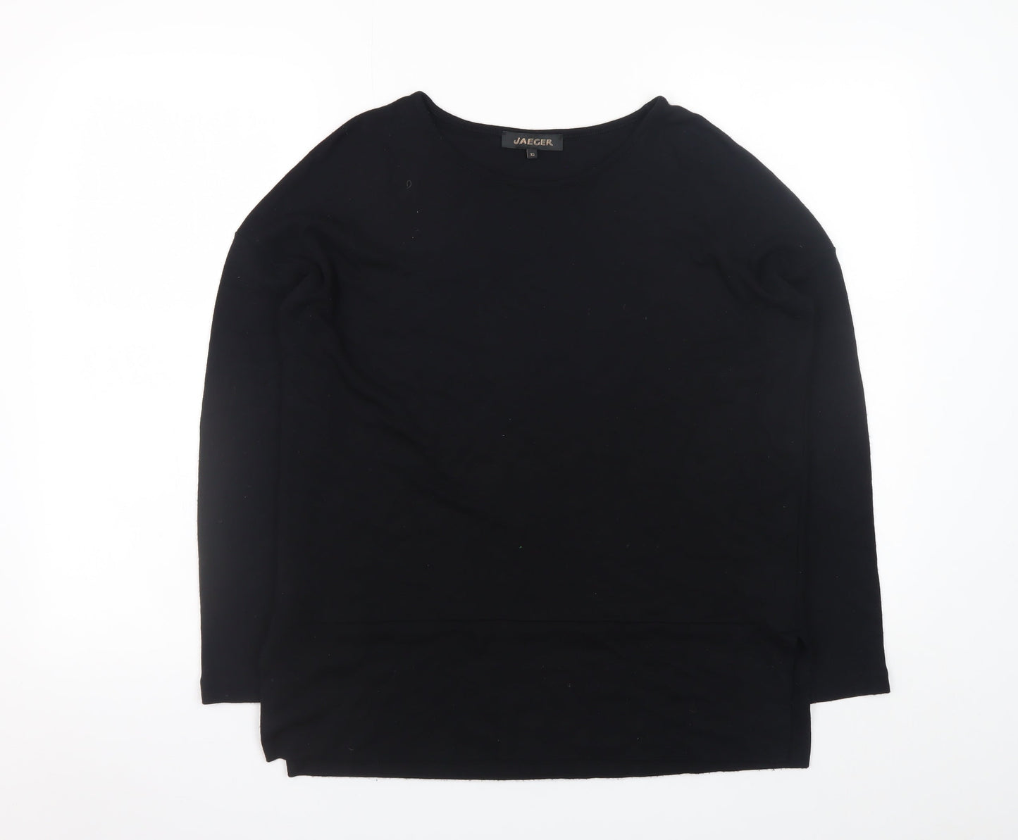 Jaeger Womens Black Long Sleeve Basic Crew Neck Jersey Top XS