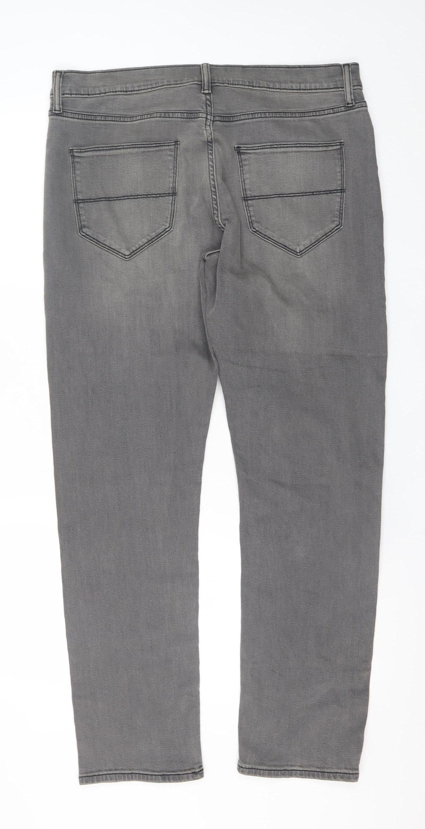 Marks and Spencer Men's Grey Slim Fit Denim Jeans 34W 31L