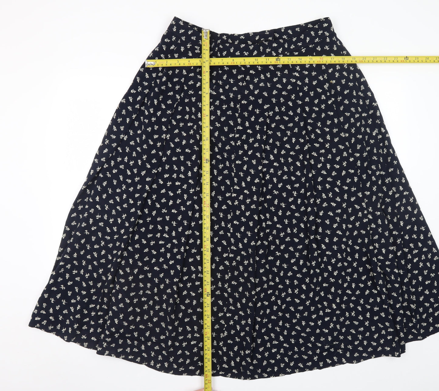 Marks and Spencer Women’s Blue Floral A-Line Knee Length Skirt Size 16