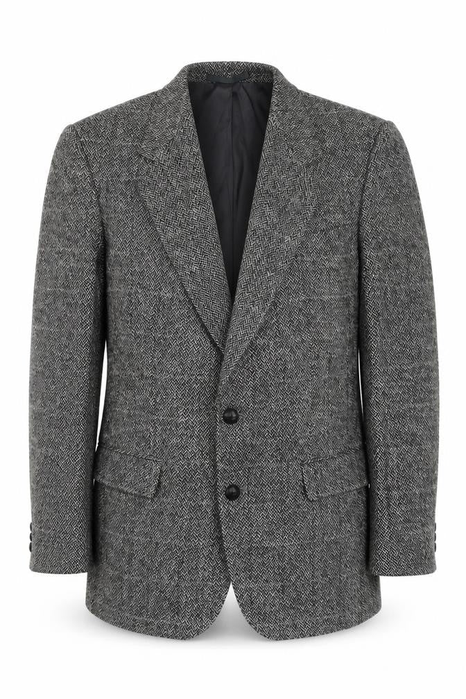 Wellington Executive Men's Grey Wool Tweed Blazer 42R Classic Fit