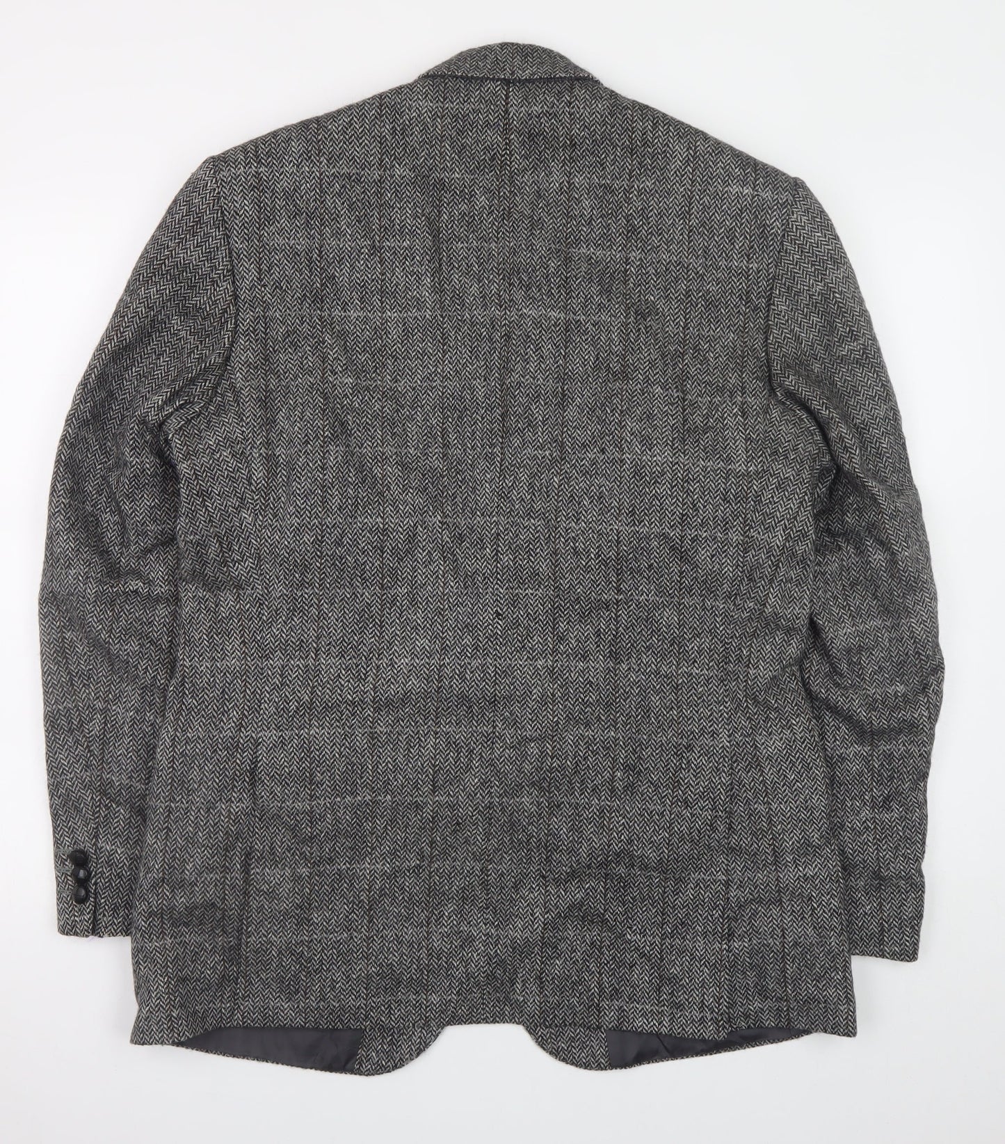 Wellington Executive Men's Grey Wool Tweed Blazer 42R Classic Fit