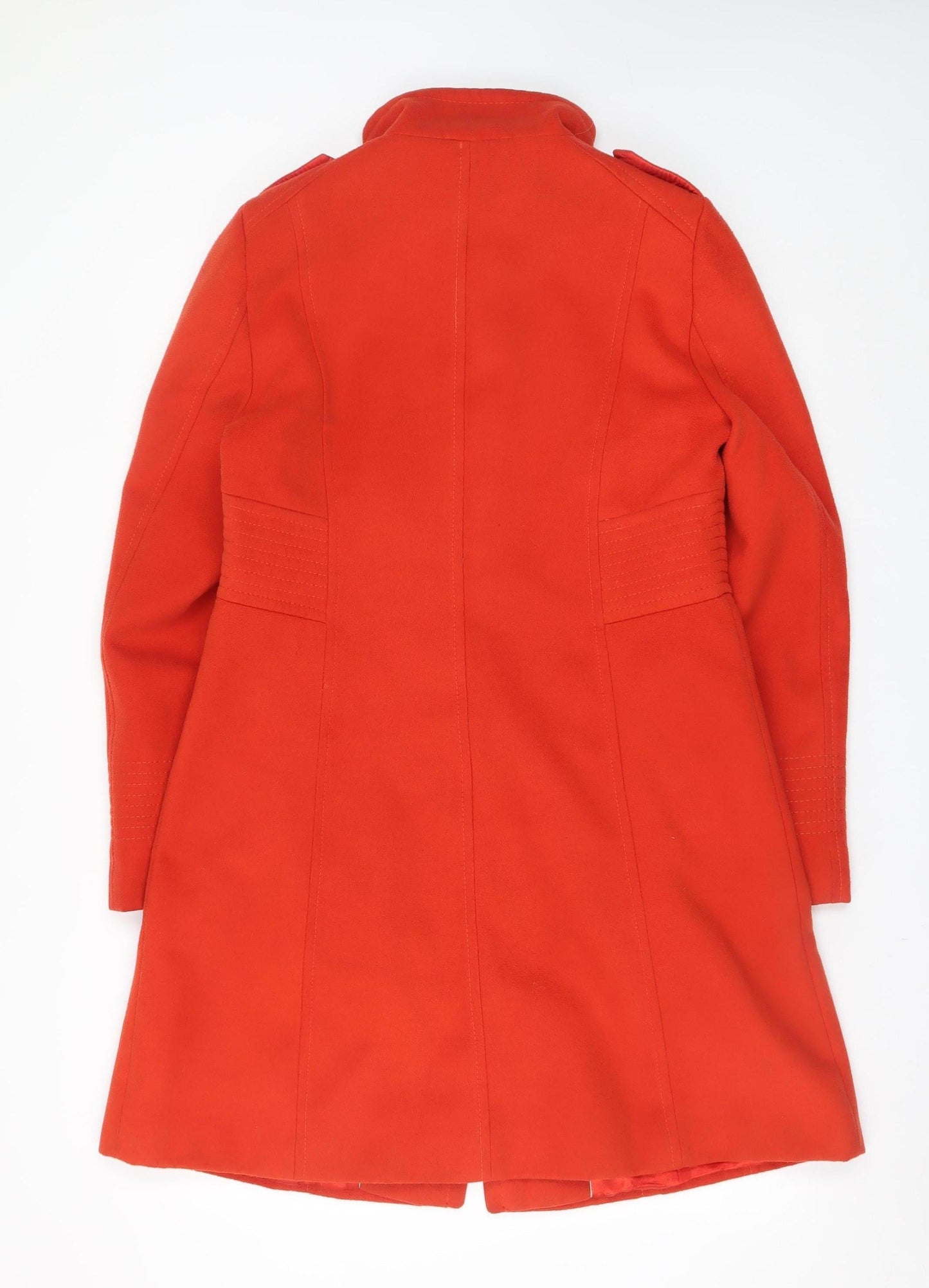Wallis Women Red Wool Blend Military Coat UK 14