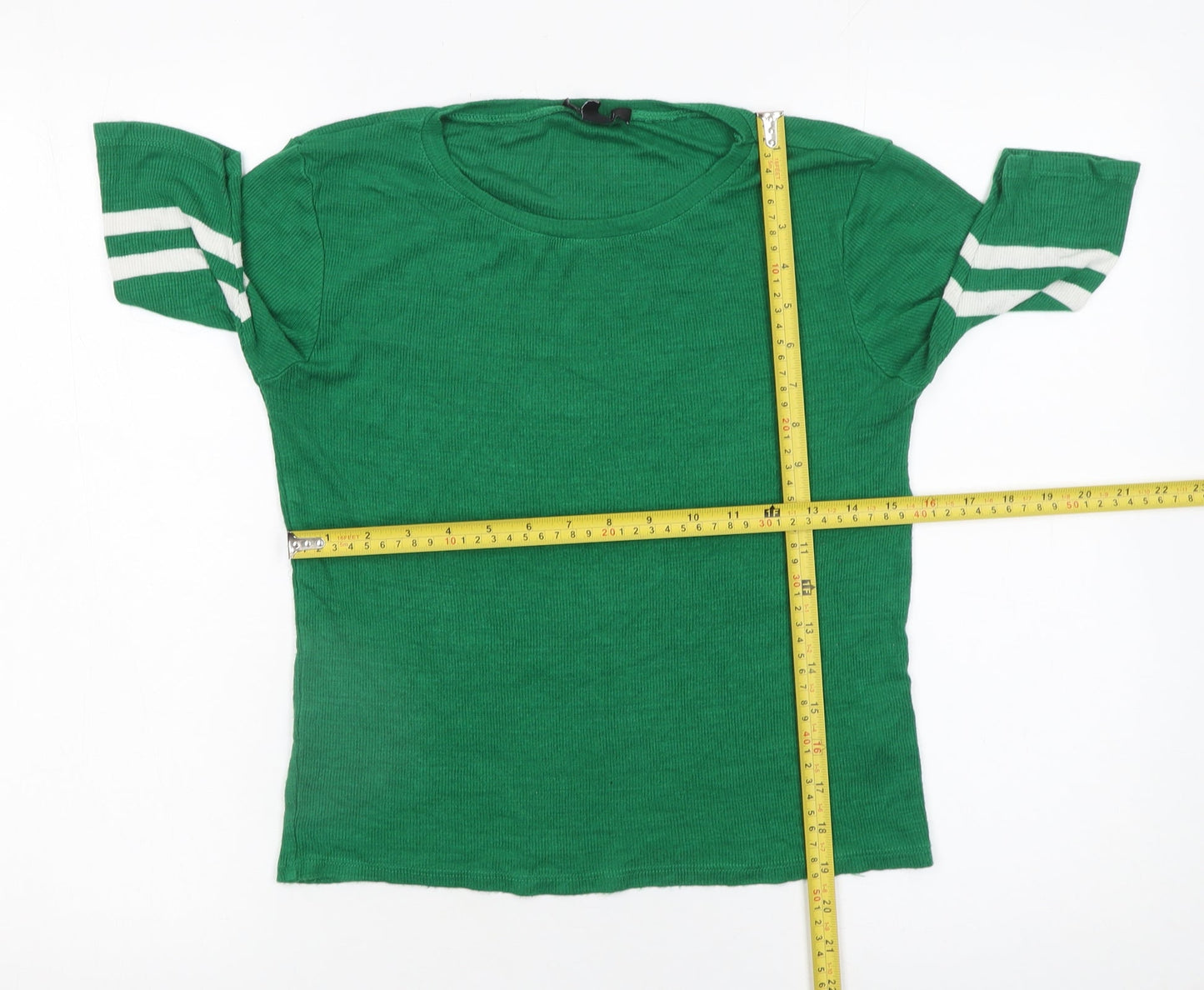 New Look Womens Green Basic Stretch Crew Neck T-Shirt UK 12