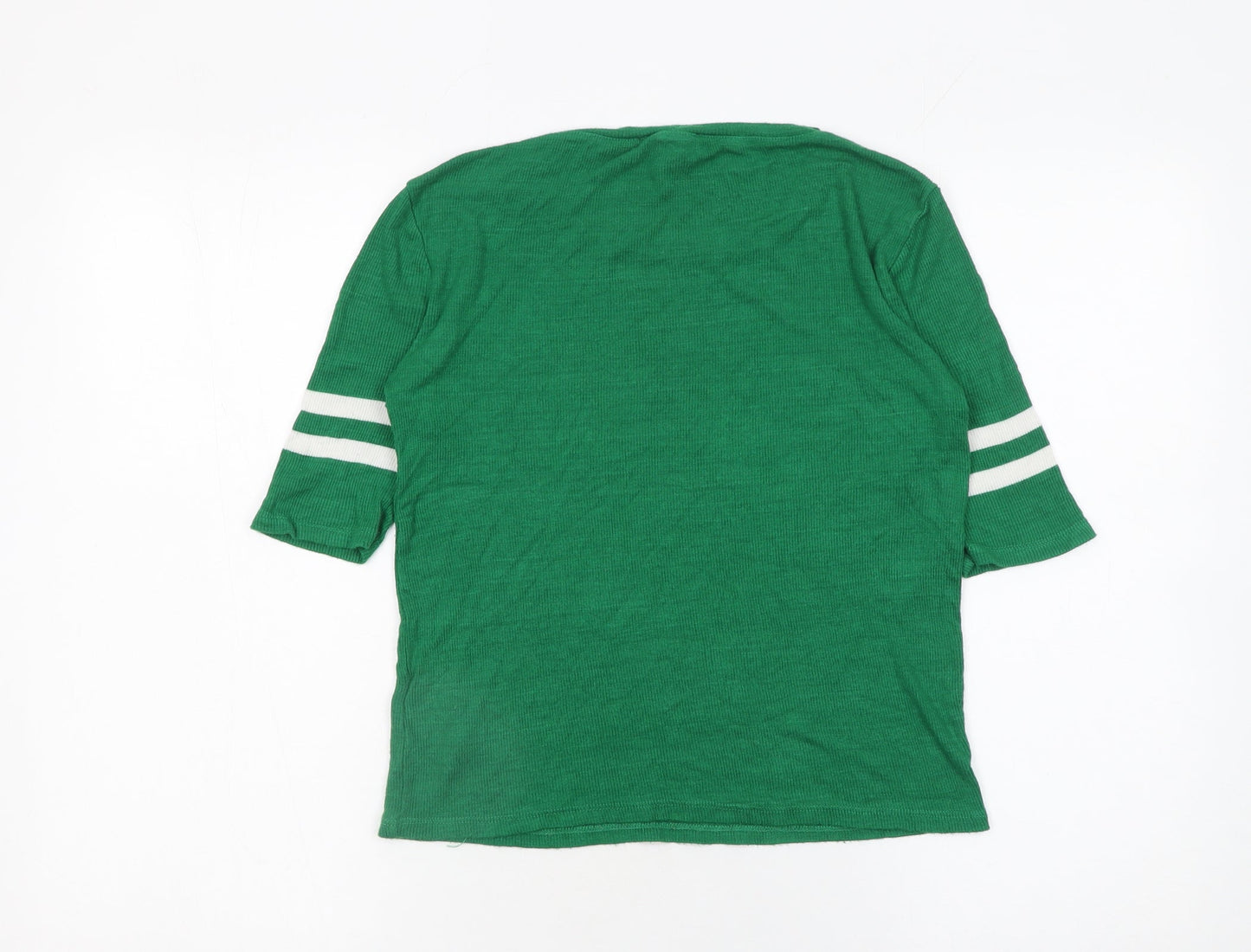 New Look Womens Green Basic Stretch Crew Neck T-Shirt UK 12