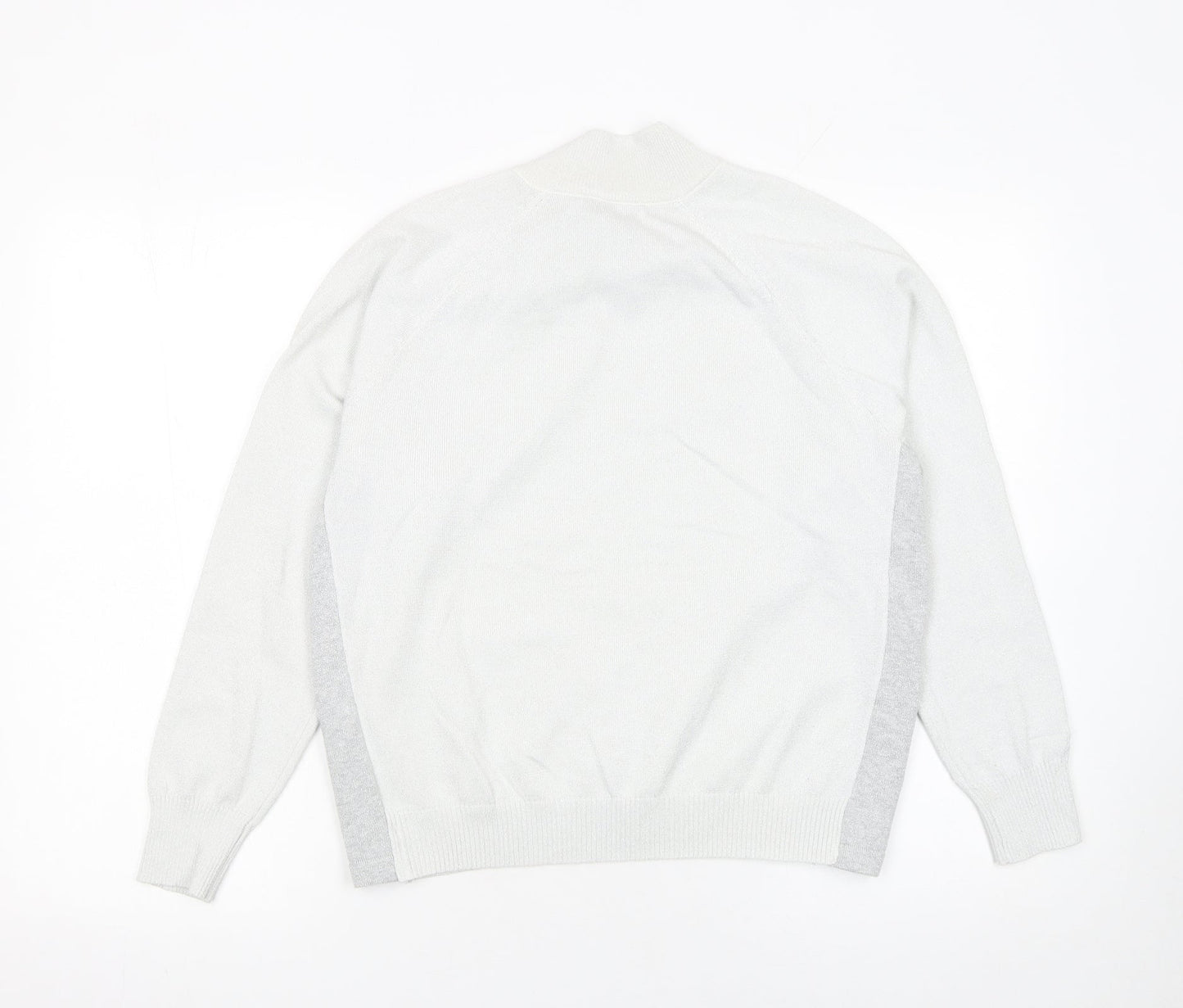 By Clara Paris Women’s Ivory Mock Neck Button Jumper M/L