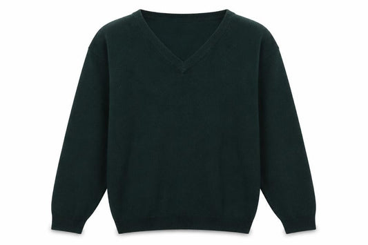 Greenwoods Men’s Green Wool V-Neck Jumper XL Regular Fit