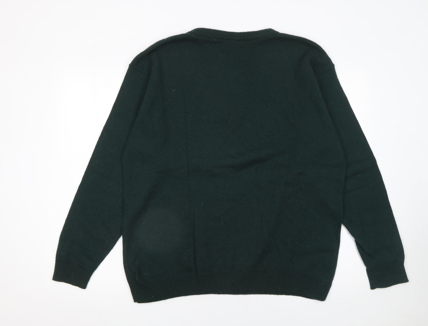 Greenwoods Men’s Green Wool V-Neck Jumper XL Regular Fit