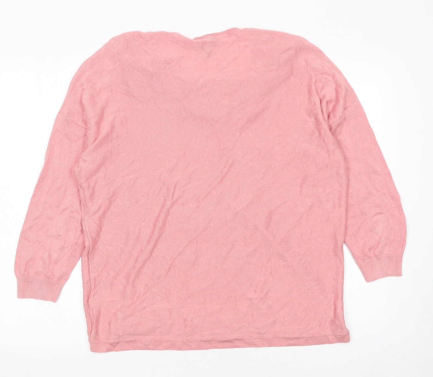 Phase Eight Women’s Pink Linen Blend Cowl Neck Button Jumper L
