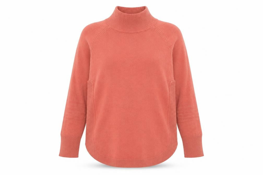 Marks & Spencer Womens Pink XS Mock Neck Long Sleeve Knit Jumper