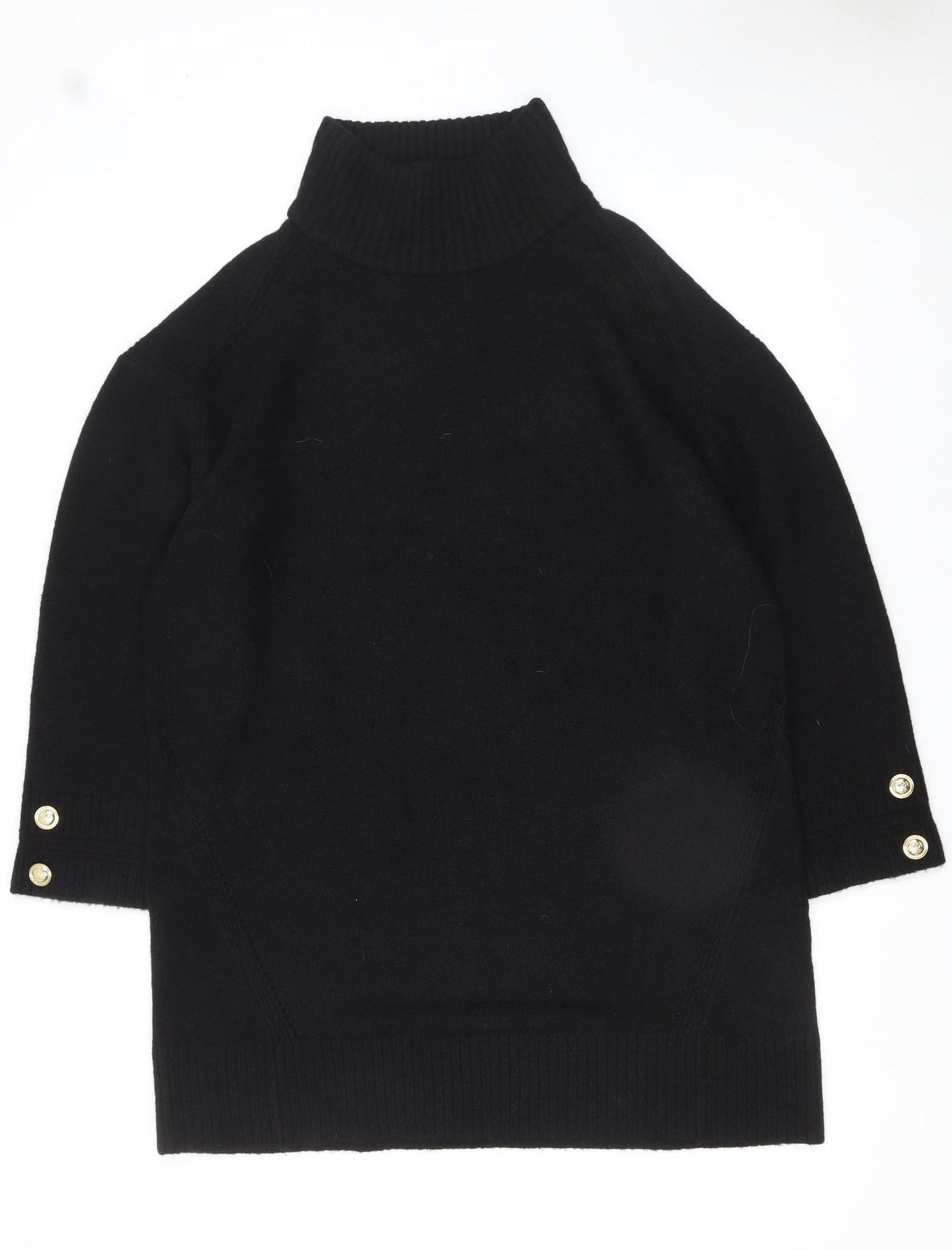 River Island Womens Black Roll Neck Wool Blend Jumper Size L