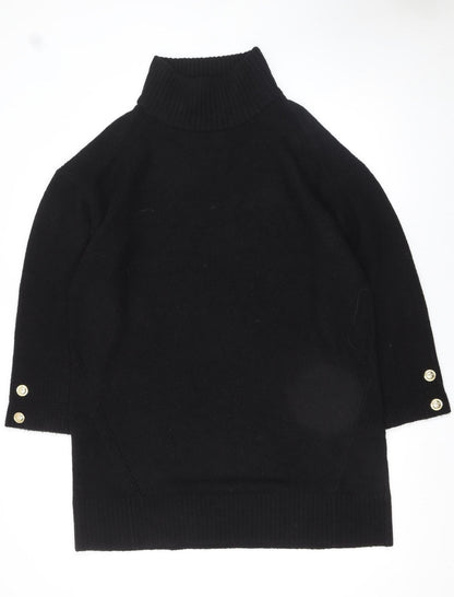 River Island Womens Black Roll Neck Wool Blend Jumper Size L