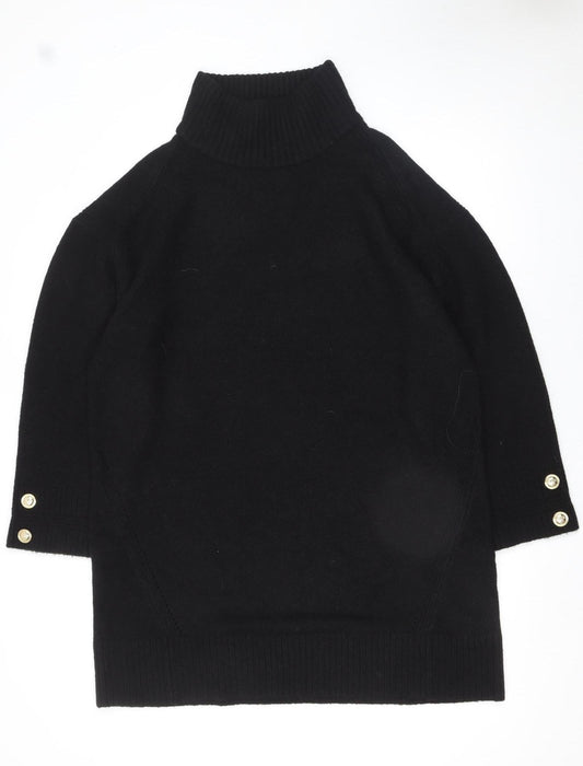 River Island Womens Black Roll Neck Wool Blend Jumper Size L