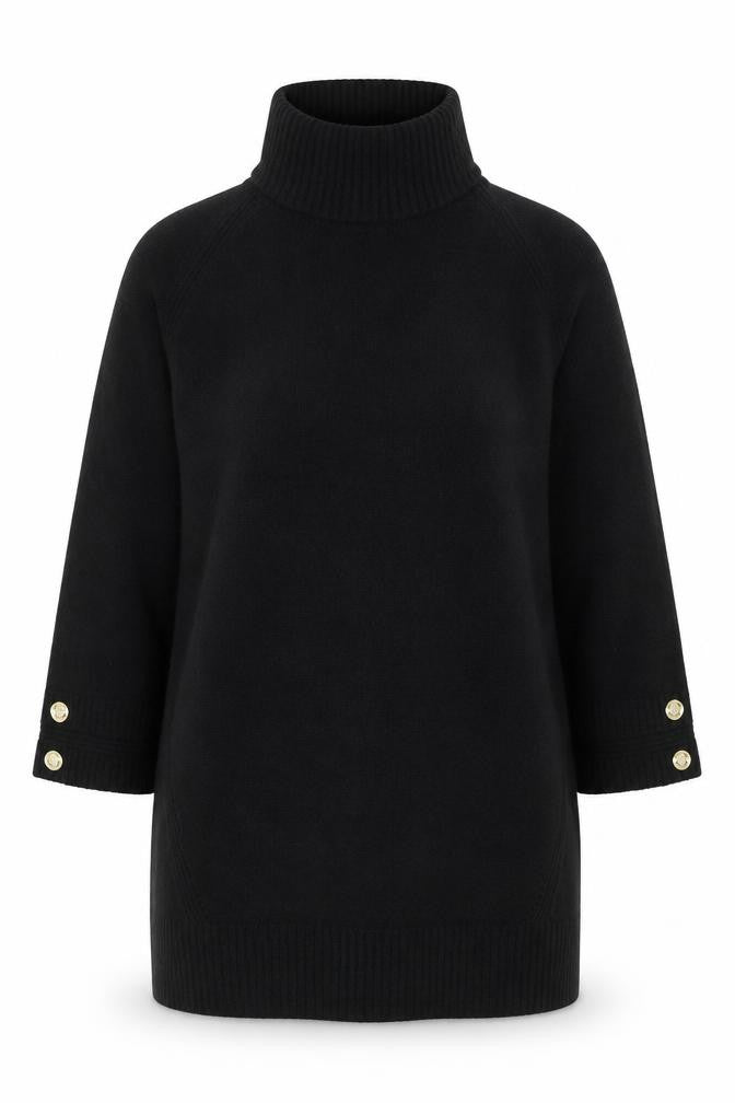 River Island Womens Black Roll Neck Wool Blend Jumper Size L