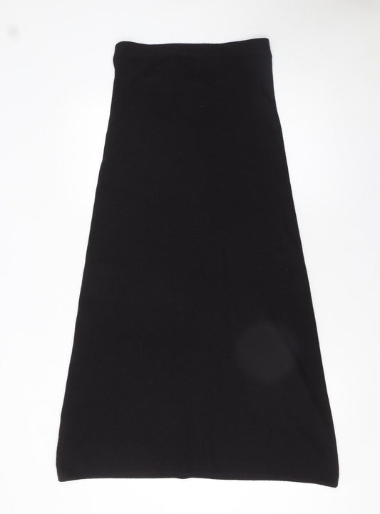 C&A Women's Black A-Line Knit Midi Skirt Size S 10-12