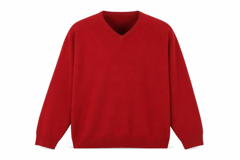 Marks & Spencer Men’s Red V-Neck Acrylic Jumper XL