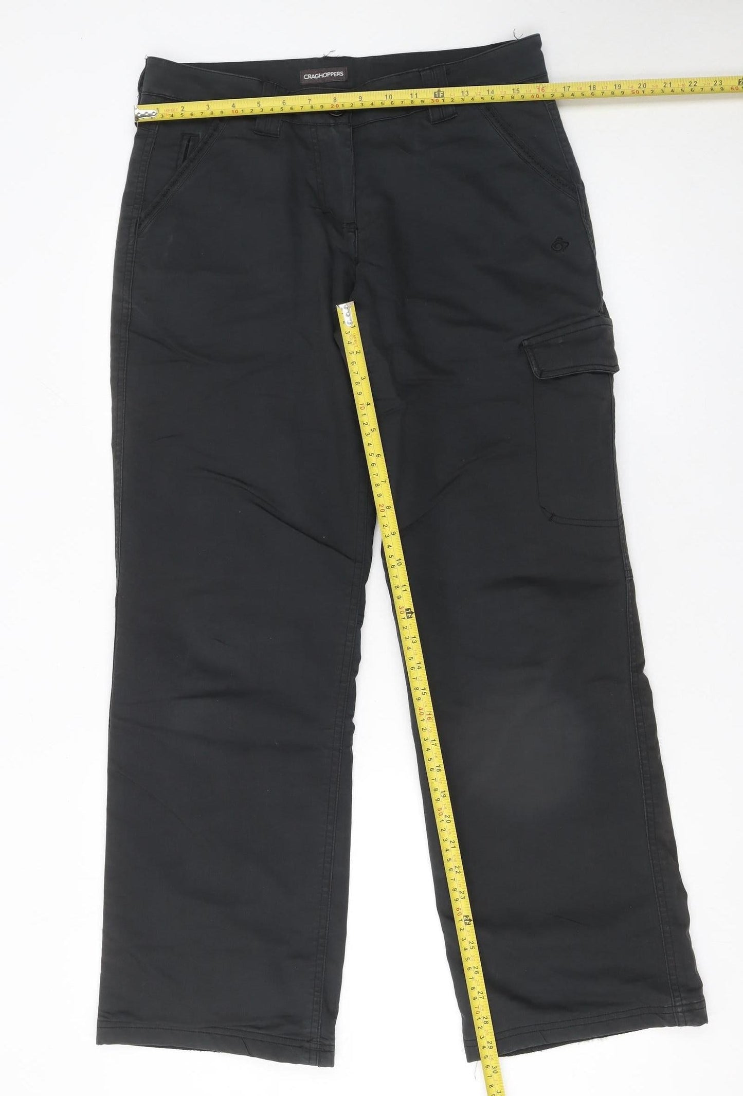 Craghoppers Womens Black Cargo Trousers Size 10 Regular Fit Stretch